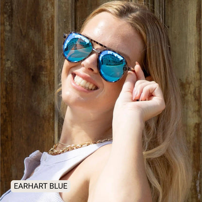 Earhart - Women’s Aviator Sunglasses–Polarized Everyday Chic: Blue