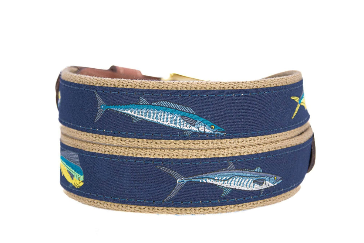 Offshore Slam Men's Woven Ribbon Belt: Buff