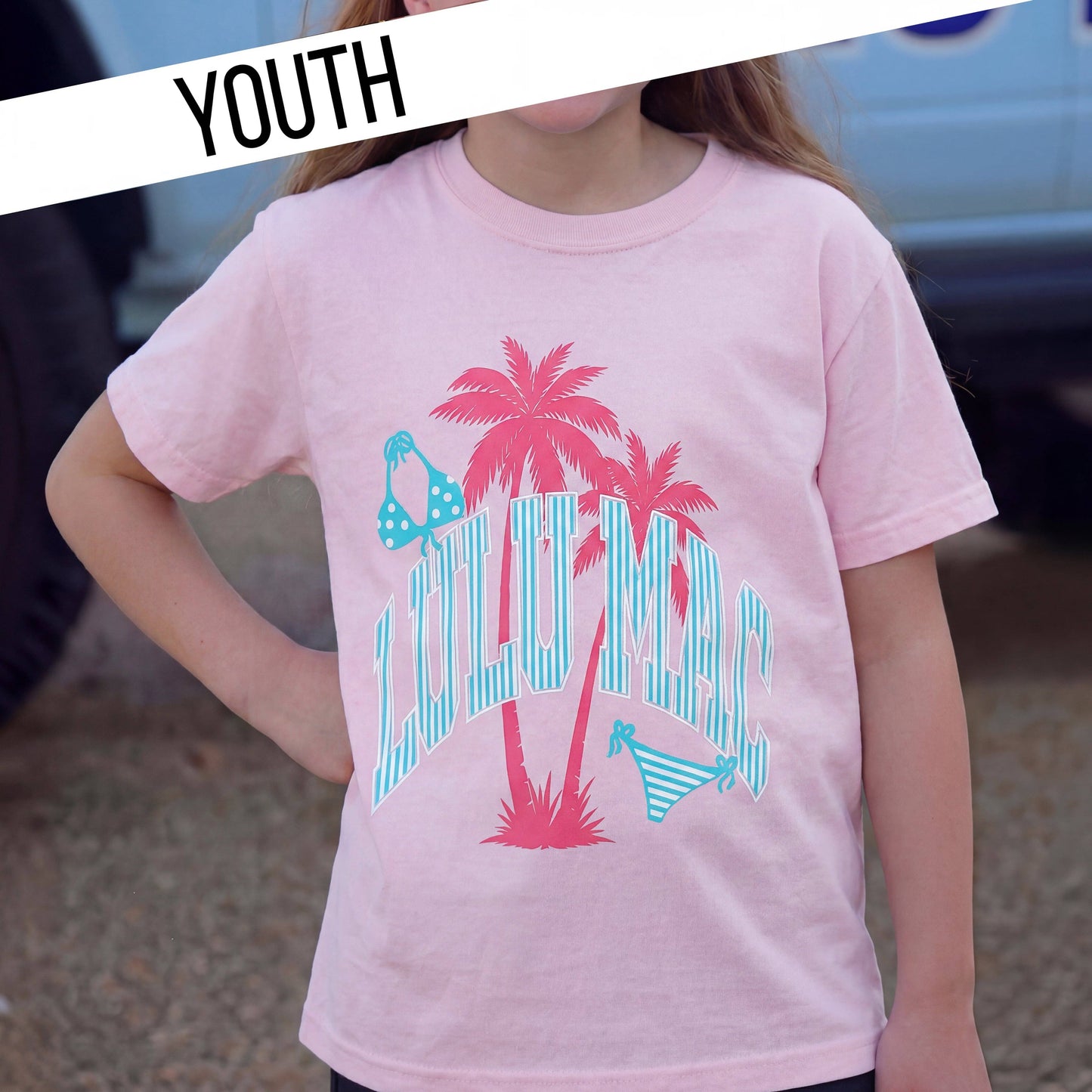LULU MAC Bikini Blossom Youth Comfort Colors Tee: Blossom