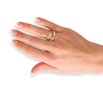 Jamie Pearl Ring in Gold