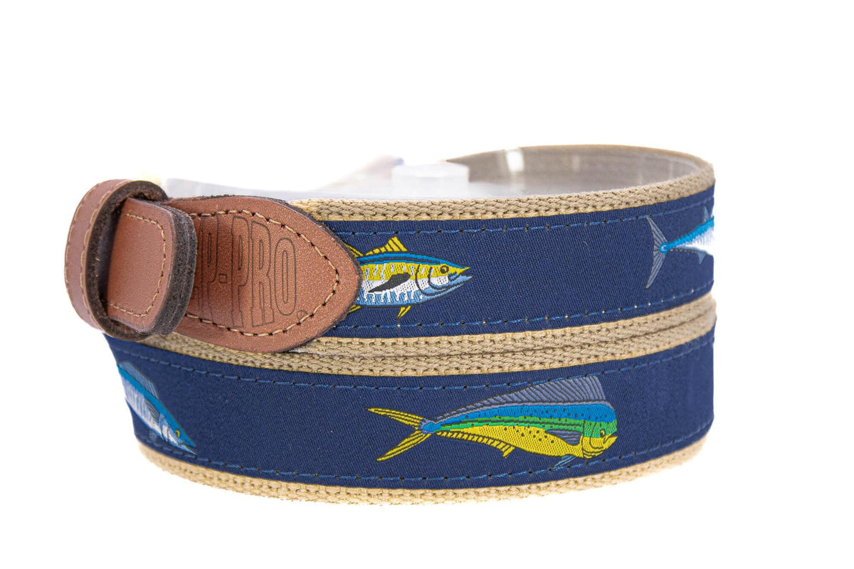 Offshore Slam Men's Woven Ribbon Belt: Buff