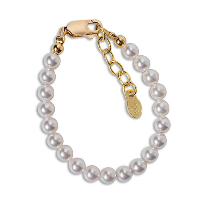 Kids 14K Gold-Plated Pearl Baby Bracelet Children's Jewelry: Medium 1-5 Years