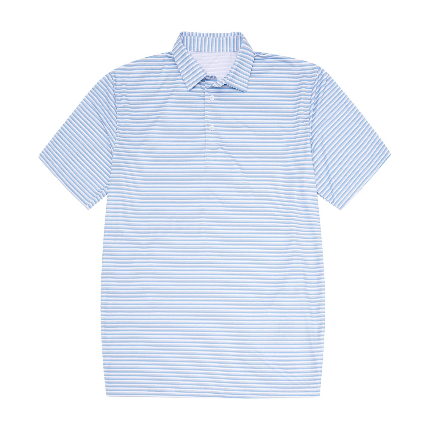 Toddler Light Blue, Grey & White Stripe Polo