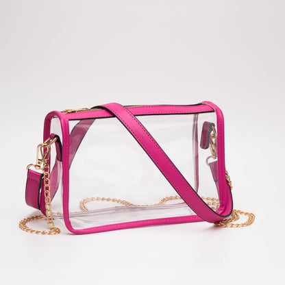 Game Day Stadium Clear Rectangle Crossbody Bags : White