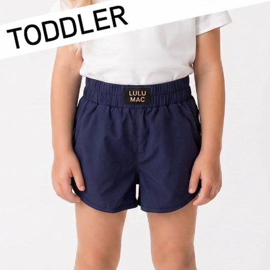 Lulu Mac NAVY TODDLER SOLID SHORT: NAVY
