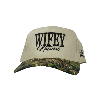 MHC Wifey Material Trucker Hat: White/Bottomland Otto