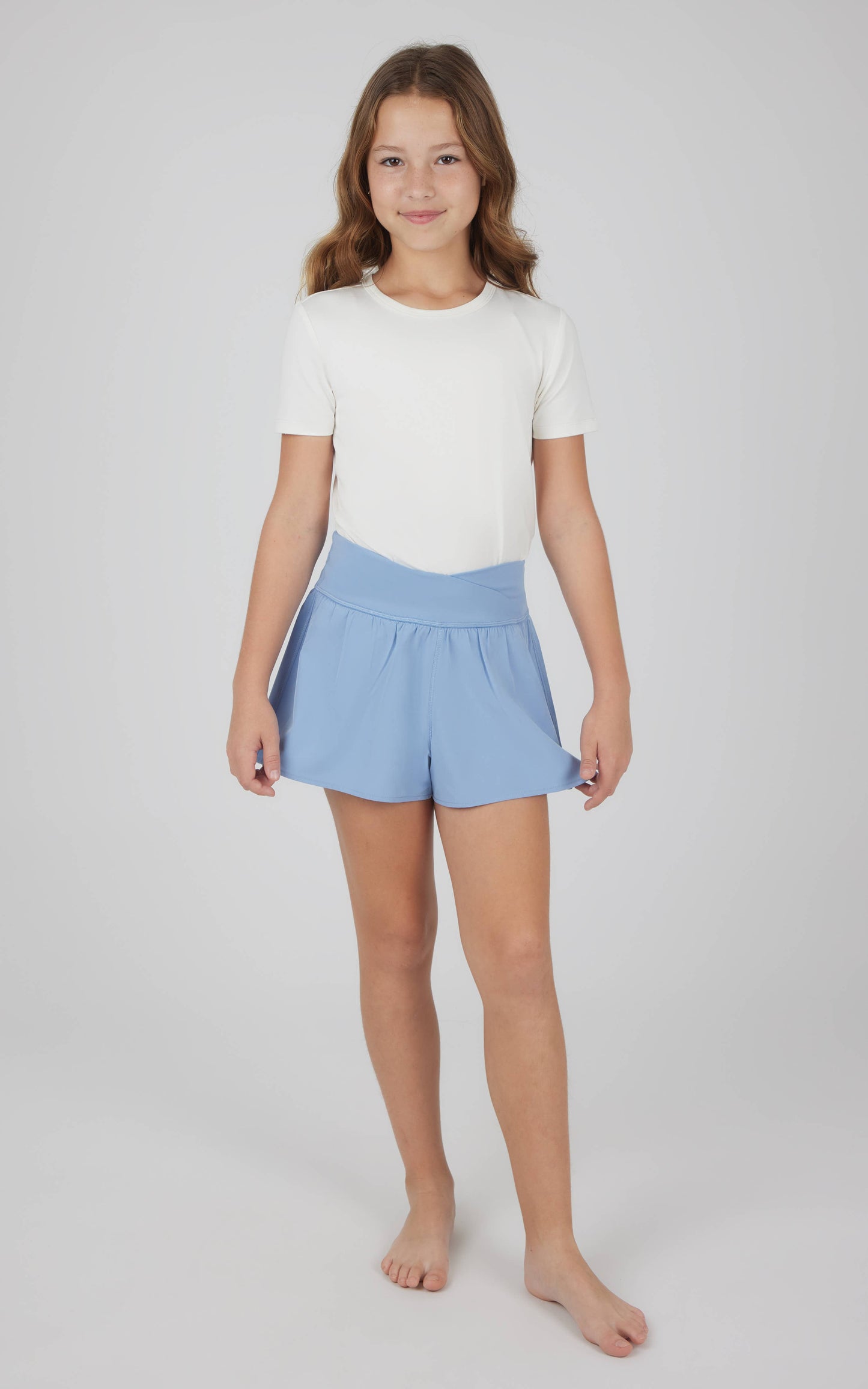 Girls Crossover Hybrid Short with Inner Pant: Black