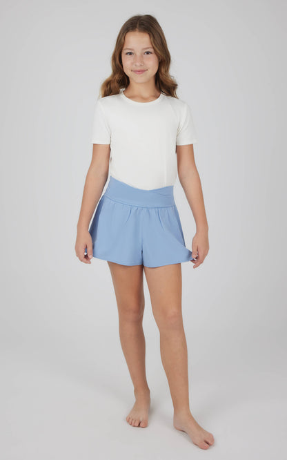 Girls Crossover Hybrid Short with Inner Pant: Black