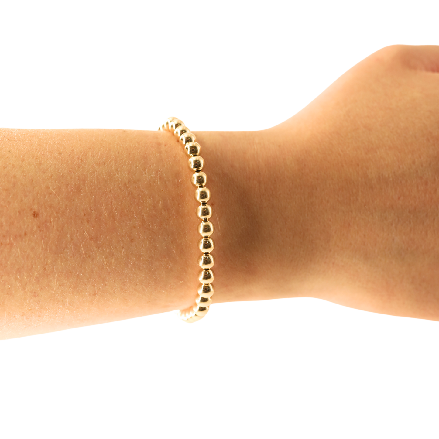 5MM Gold Beaded Bracelet: Standard 6.75 inch