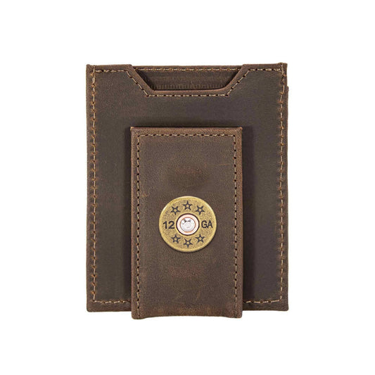 Shotshell Magnetic Leather Slim Wallet: Crazyhorse Brown