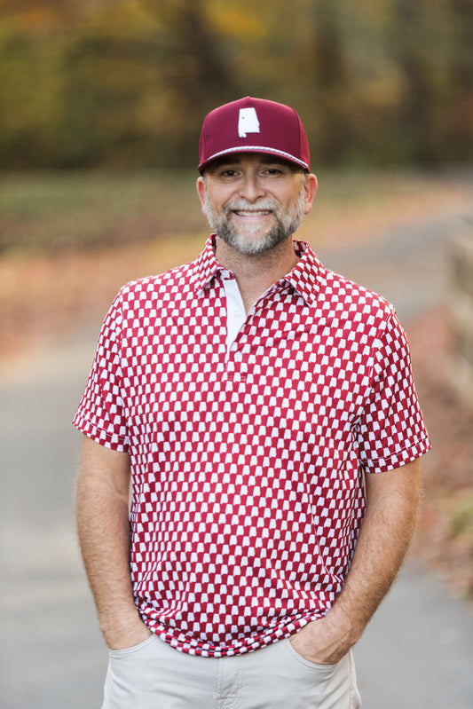 Tuscaloosa Crimson and White State Performance Polo: 2XL