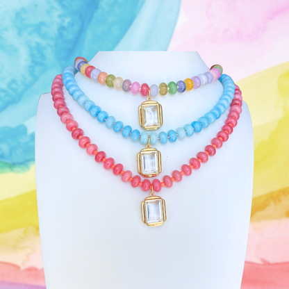 Candy Beaded Necklace: Rainbow