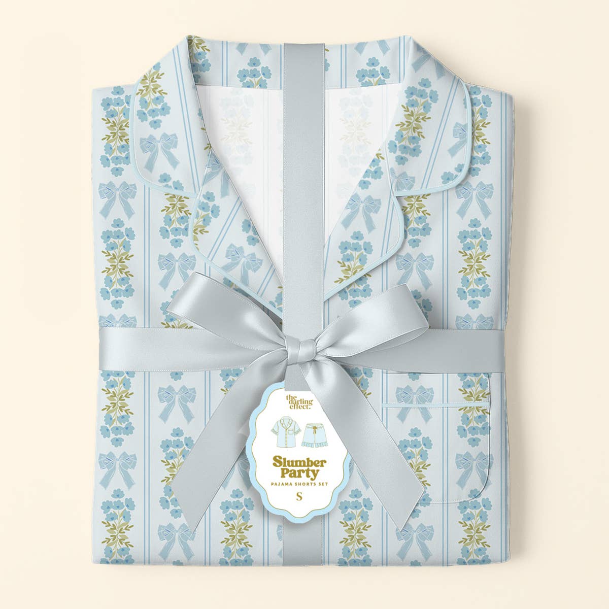 Slumber Party Pajama Shorts Set–Oh So Fancy Blue