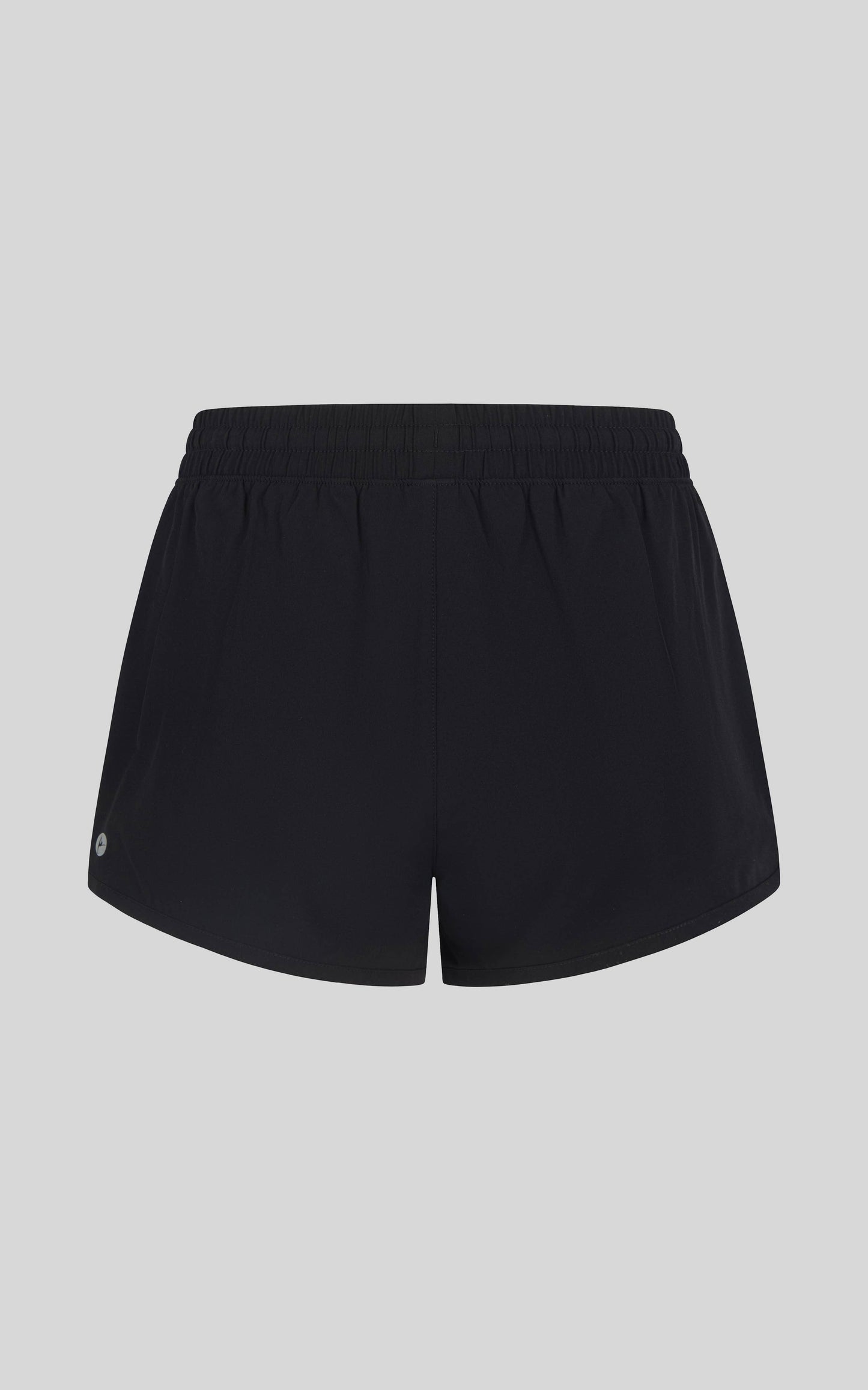 Girls Woven Running Shorts with Inner Panty: Black