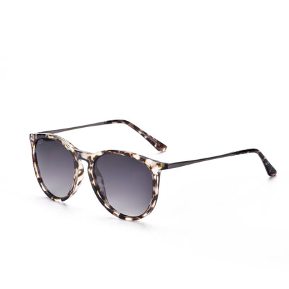 Midnight - Women's Polarized Medium Horn Sunglasses: Ash