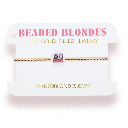 Alabama Logo Flip Bracelet on Gold: Standard 6.75 inch / Gold