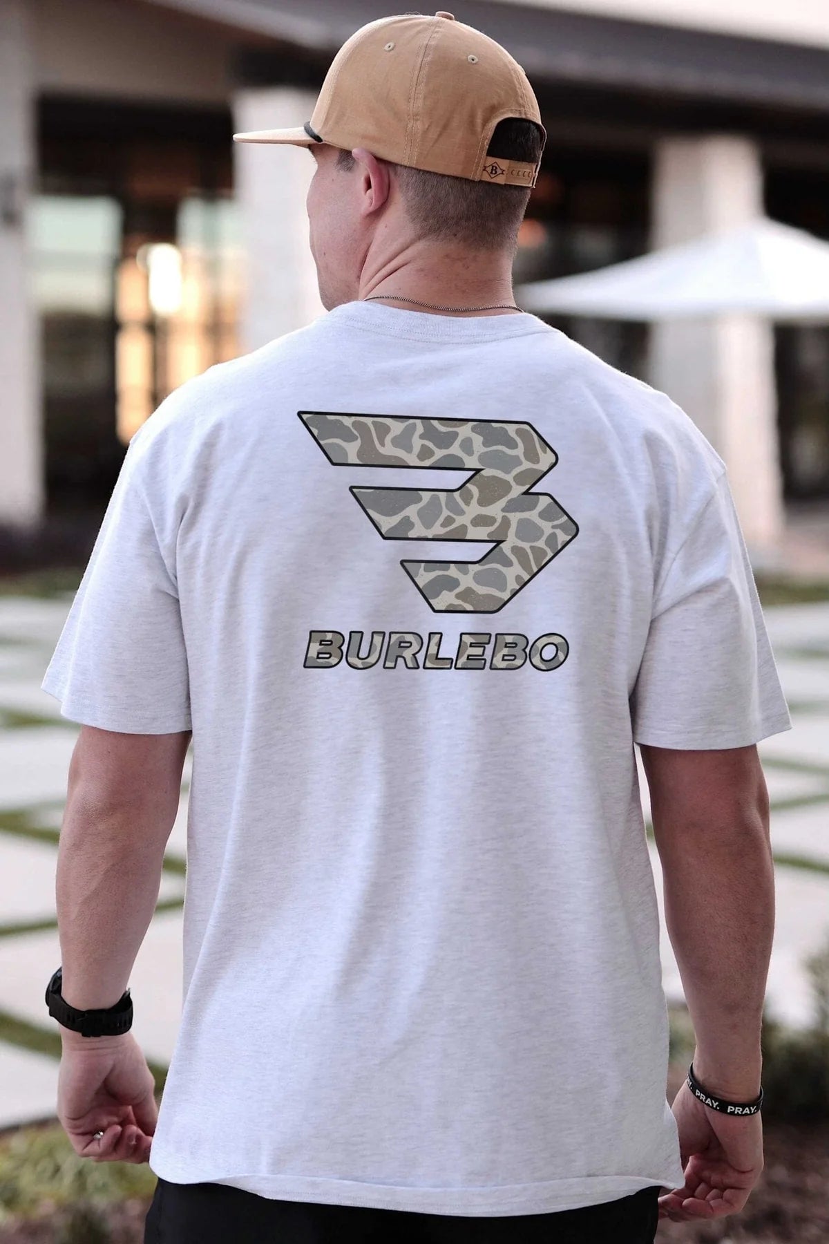 BURLEBO - Classic Deer Camo Signature Logo - SS - Ash Grey
