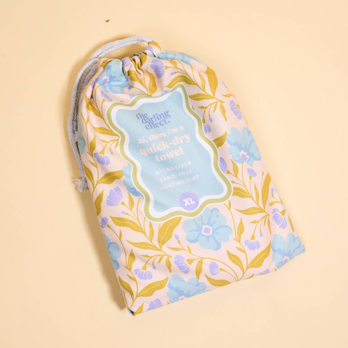 XL Quick-Dry Beach Towel–Poppin' Petals Aqua