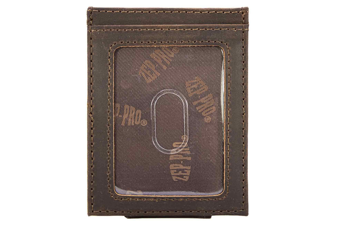 Alabama Crimson Tide  Magnetic Front Pocket Leather Wallet.: UGA Crazyhorse