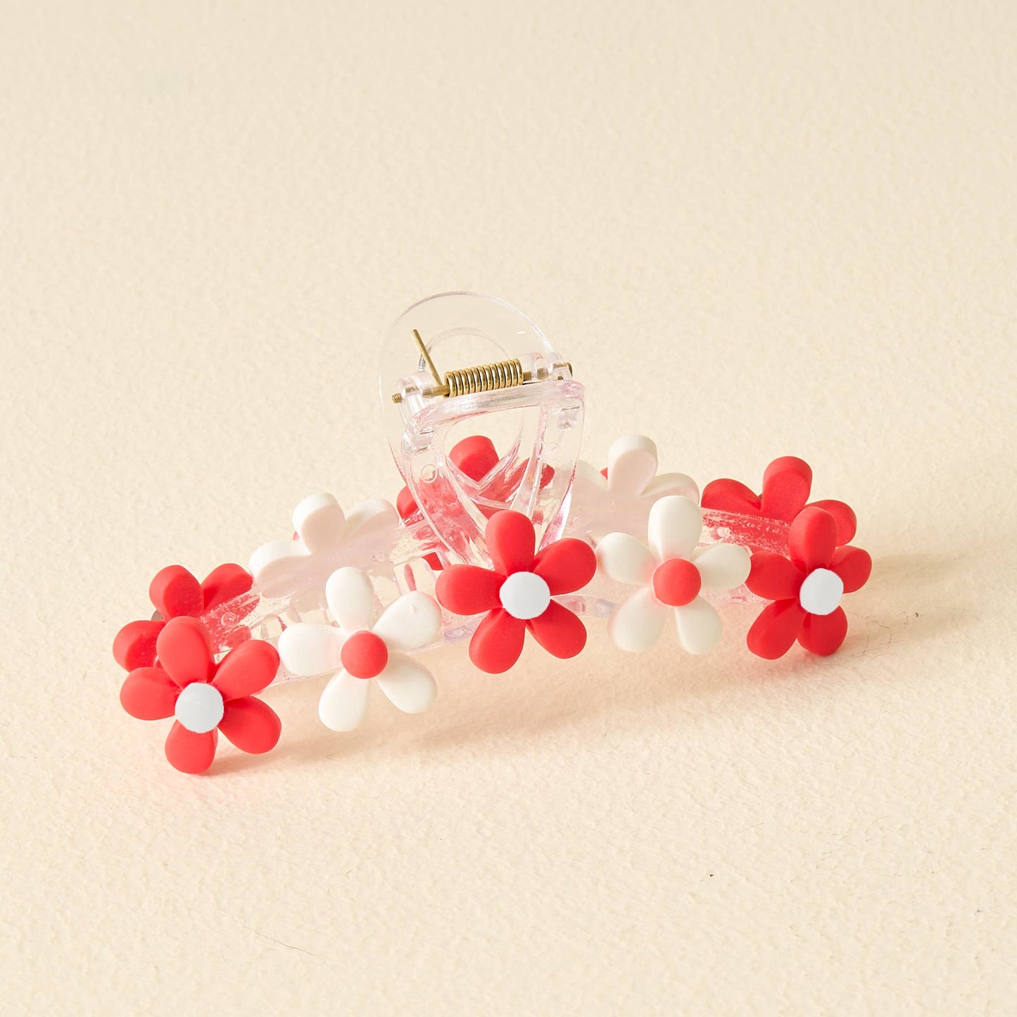 Daisy Claw Clip - Red