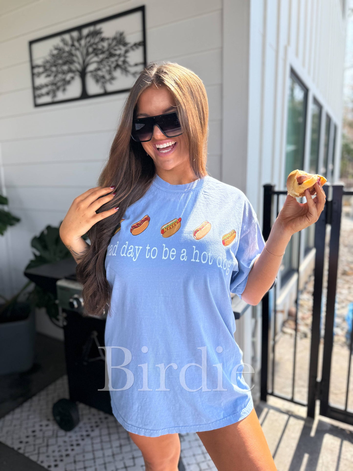 Bad Day To Be a Dog Graphic Tee- Washed Denim