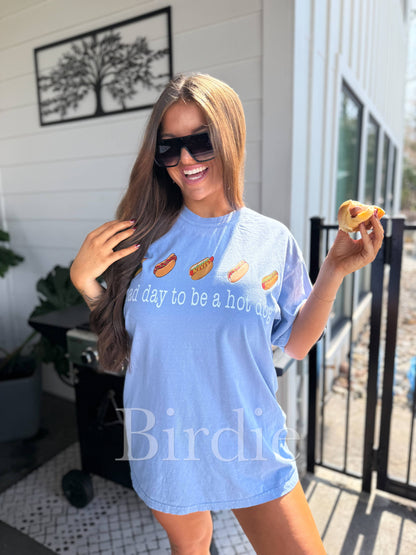 Bad Day To Be a Dog Graphic Tee- Washed Denim