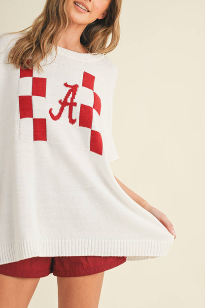 "A" SWEATER TOP: Maroon