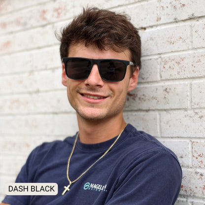 Dash - Men's Polarized Square Sunglasses: Blue