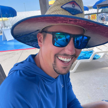 Dash - Men's Polarized Square Sunglasses: Blue