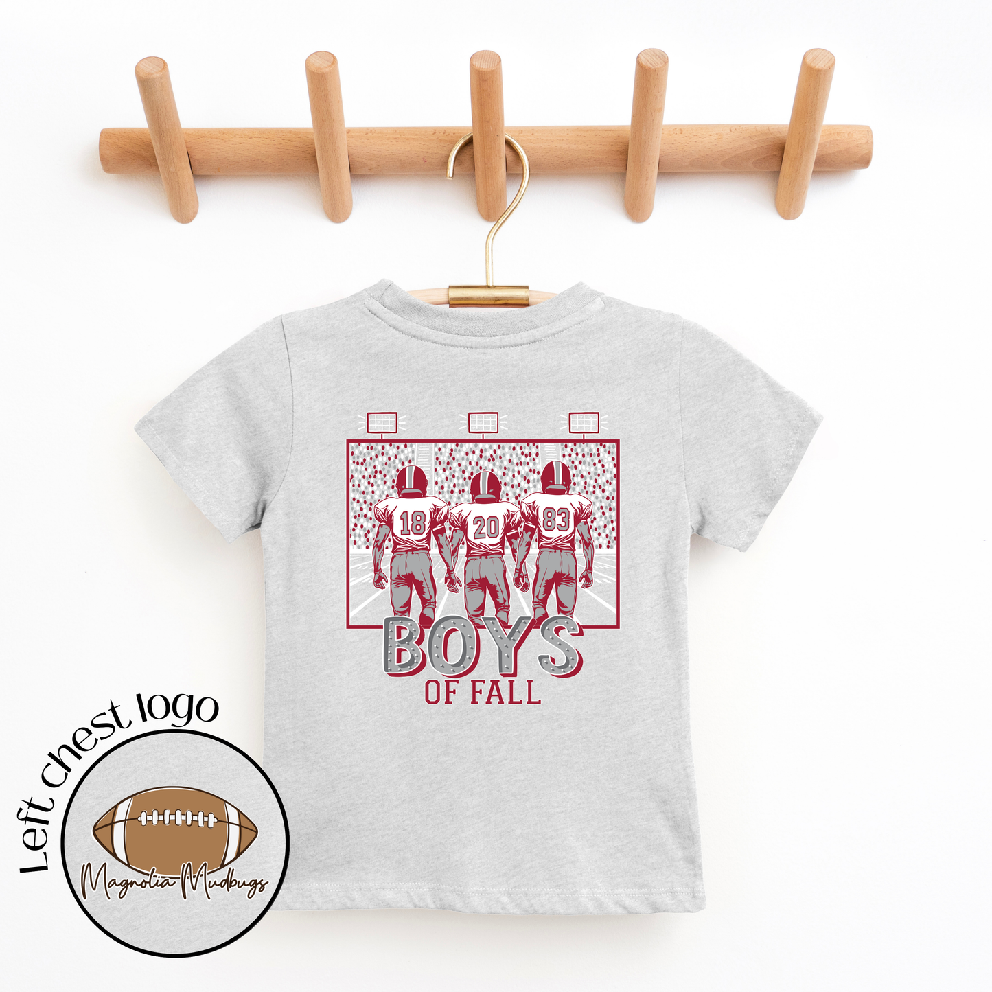 Boys of Fall | Crimson | Football Kid’s Tee