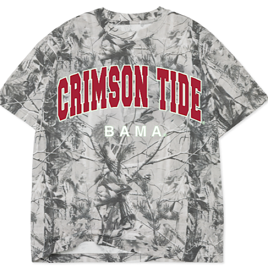 Bama Crimson Tide Filled Gault Black/White Camo Tee - ETA 9/25/25