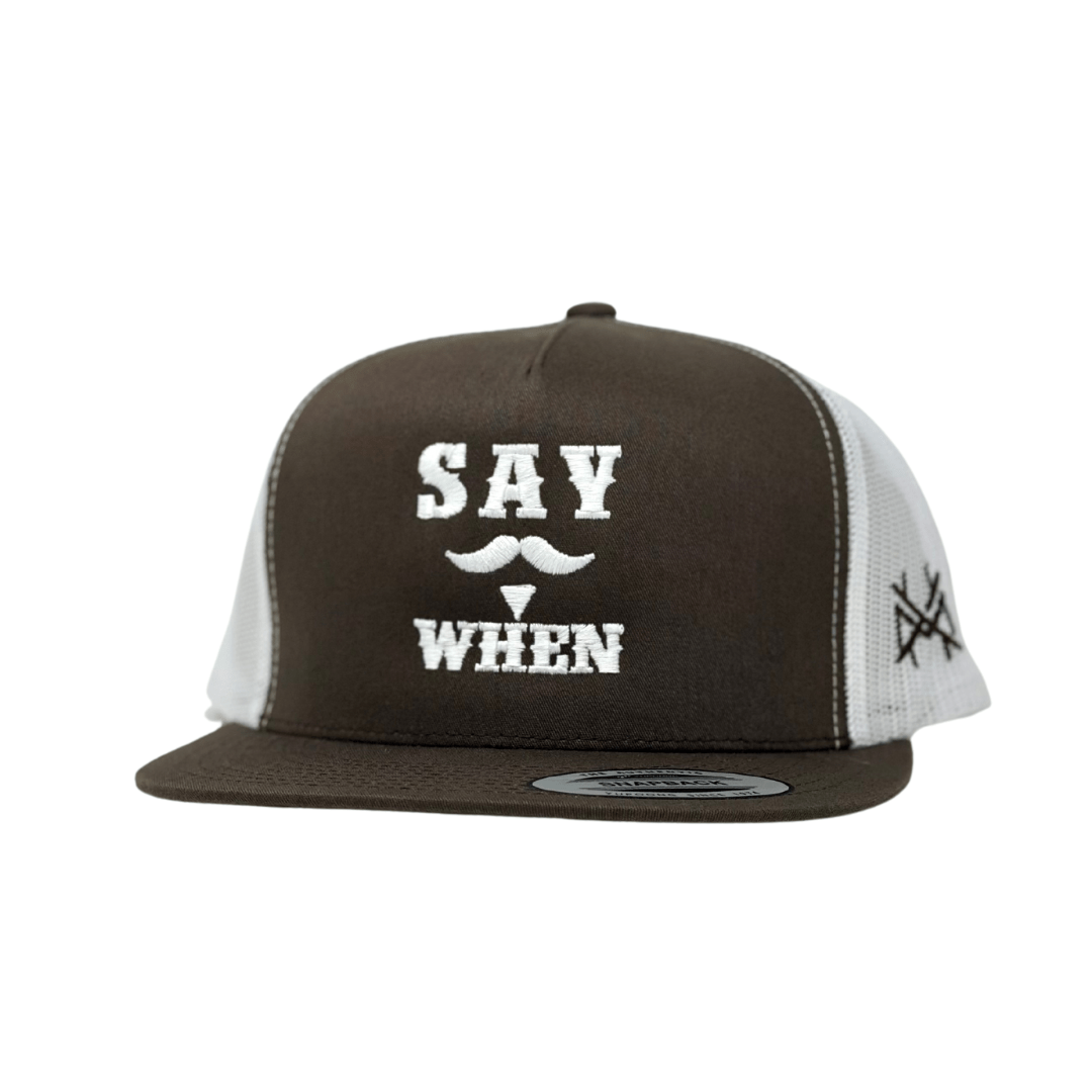 Say When Trucker Hat: 7 Panel Bottomland/Black