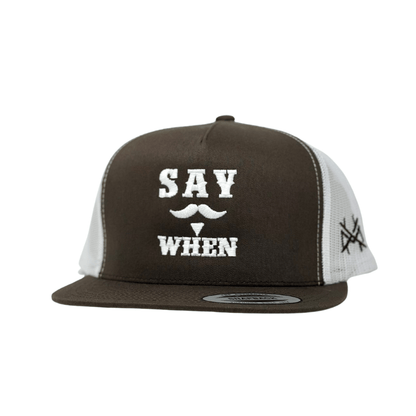 Say When Trucker Hat: 7 Panel Bottomland/Black