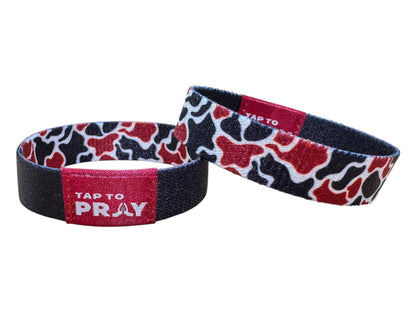 Tap To Pray™ Wristbands - Team Camo - Maroon & Black
