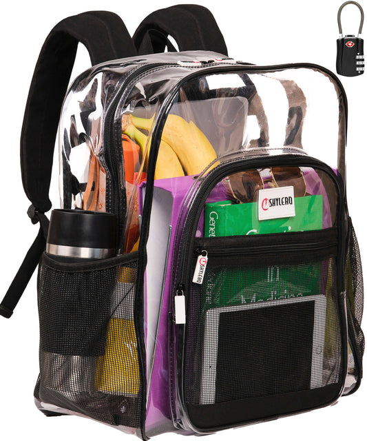 Clear Backpack For School XL | Top YKK® Zip | Black Rhino: Black Rhino
