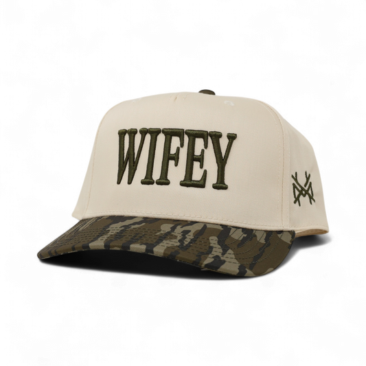 Wifey Trucker Hat: Retro Bottomland/Natural