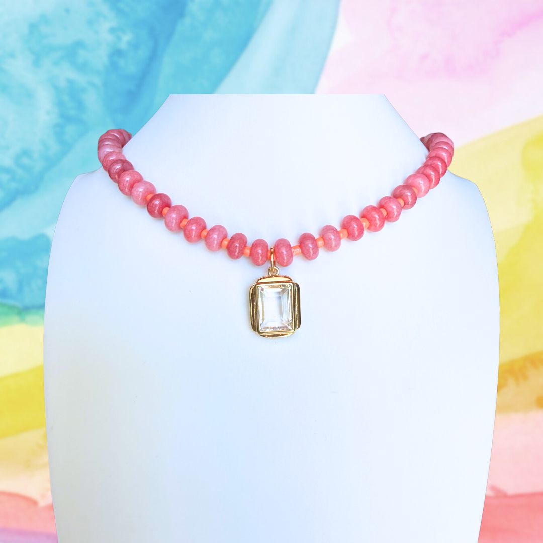 Candy Beaded Necklace: Rainbow