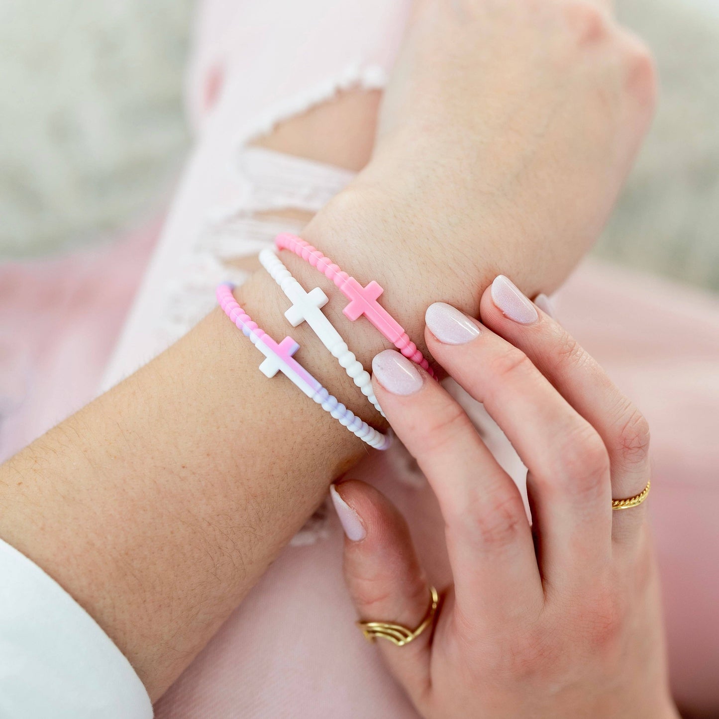 Jesus Bracelets - 5 Packs: Cotton Candy