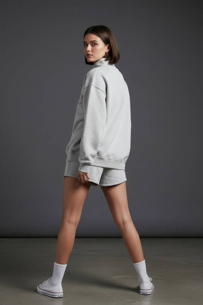 ALABAMA1 |  'ALABAMA' Embroidered Sweatshirt: HEATHER GREY/CRIMSON