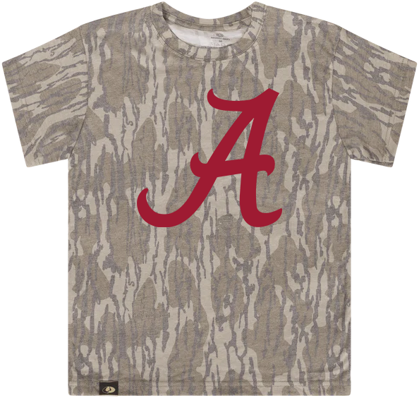 Youth Mossy Oak Bottomland Alabama Tee: Black