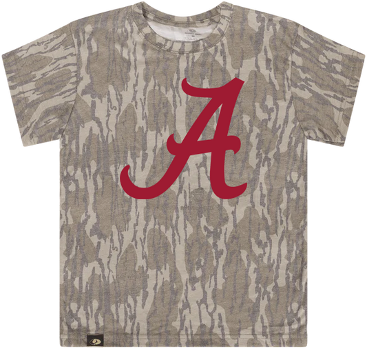 Youth Mossy Oak Bottomland Alabama Tee: Black