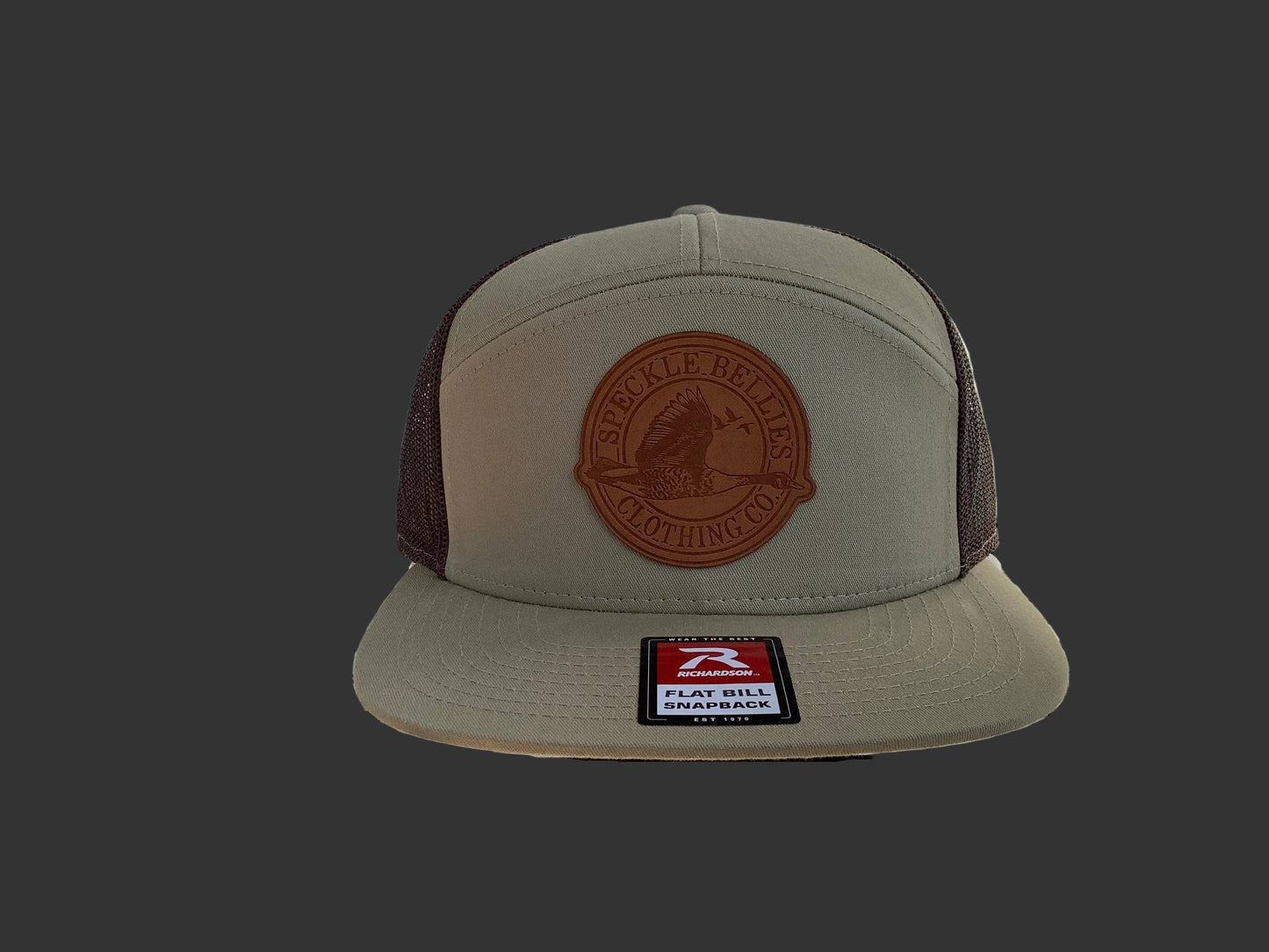Circle Logo Large Leather Patch Flat Bill: Brackish