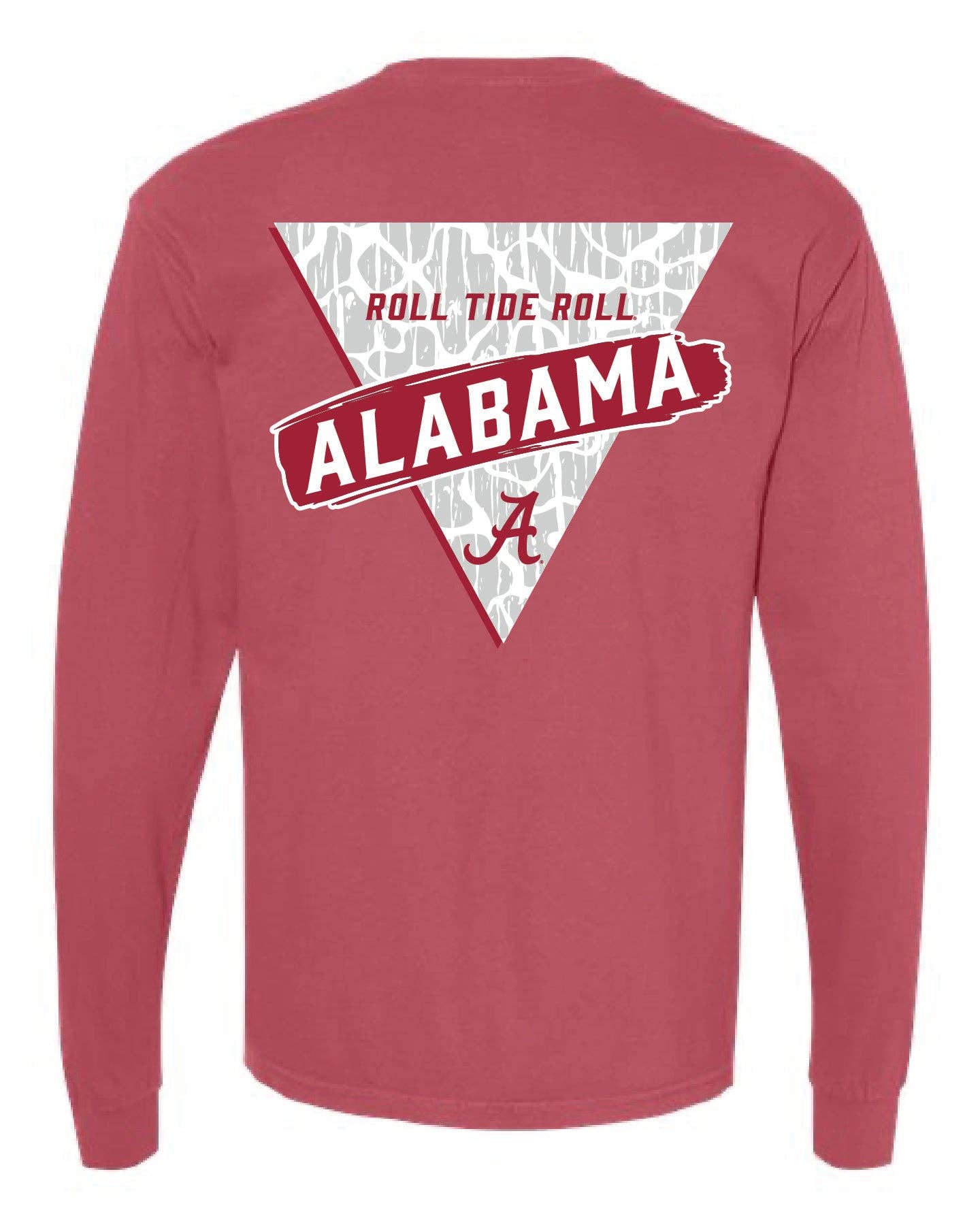 Alabama Tri Logo Long Sleeve- Crimson