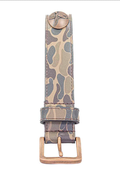 Mallard Old School Camo Leather Belt