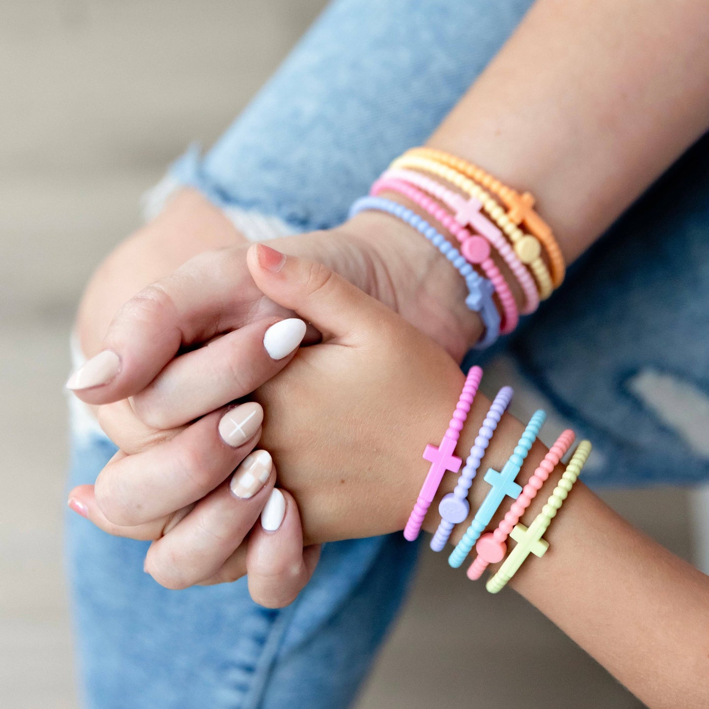 Jesus Bracelets - 5 Packs: Cotton Candy