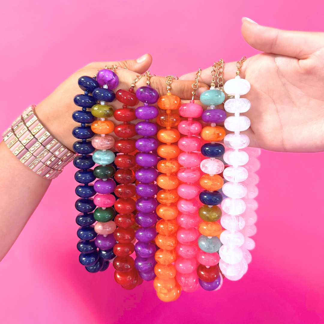 Scarlett Beaded Necklace: Rainbow
