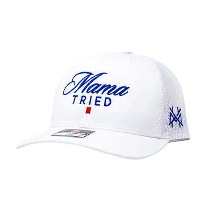 MHC Mama Tried Ultra Trucker Hat: Mossy Oak Breakup Country/Natural Otto