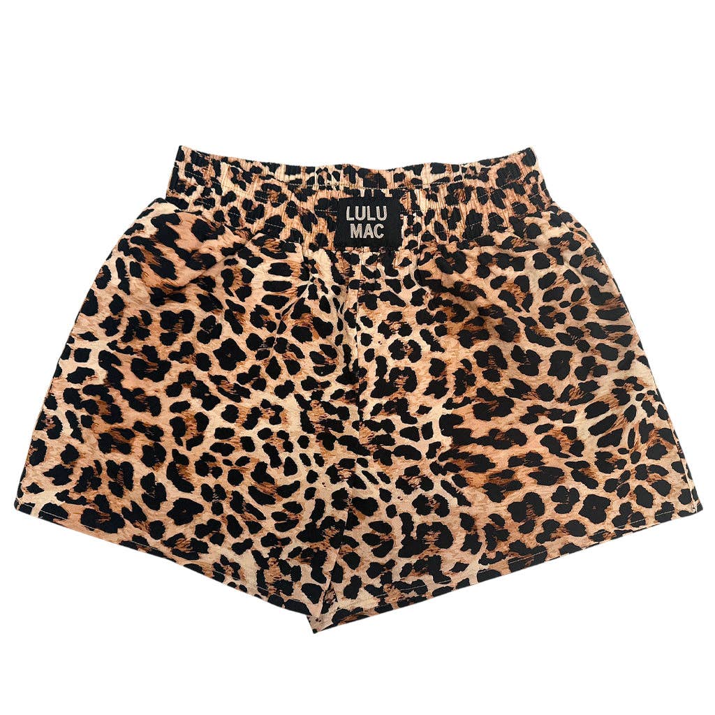 LULU MAC LEOPARD BOXER SHORT: Brown