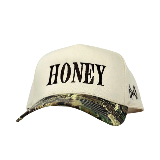 MHC HONEY Trucker Hat: Camo/ Natural Otto
