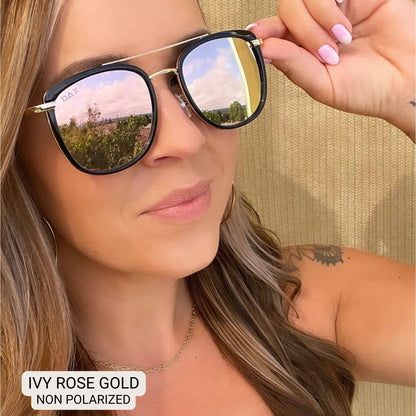 Ivy - Women's Oversized Square Sunglasses: GOLD